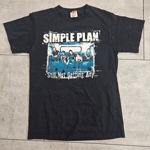 Simple Plan Still Not Getting Any Album Graphic T-Shirt Mens Small Black Cotton